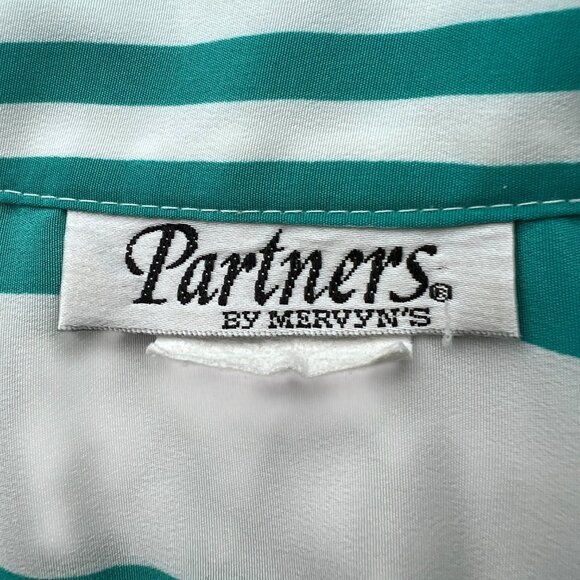 Vintage Striped Button Up Blouse Long Sleeve Silky Size Medium - Picture 3 of 10